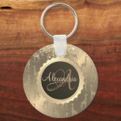 Porte-clés Glitterie Giraffes sur Glitzy Gold Monogramme (Recto)