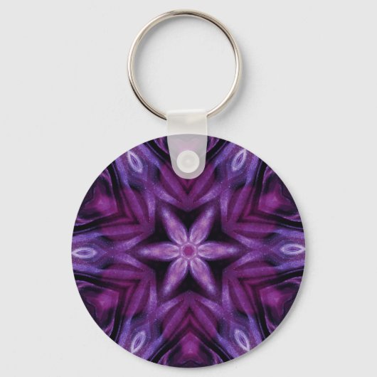 Porte-clés Glitterie Purple Kaleidoscope Coeurs Gradient (Recto)