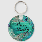 Porte-clés Glittery Aqua Peinture Strots Boss Lady (Verso)