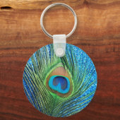 Porte-clés Glittery Blue Peacock Feature Encore Vie (Recto)