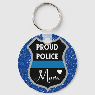 Porte-clés Glittery Fier Police Maman LEO Support