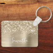Porte-clés Glittery Pale Gold Glam Name (Recto)