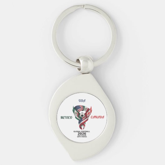 Porte-clés Global Football 2026 Keychain| Mexico USA Canada (Devant)