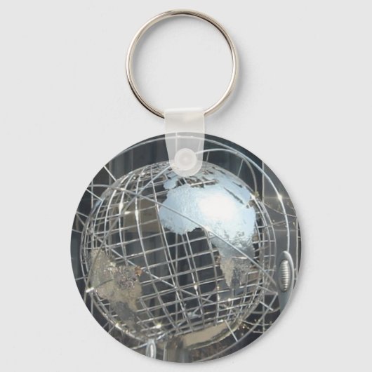 Porte-clés globe argenté (Recto)