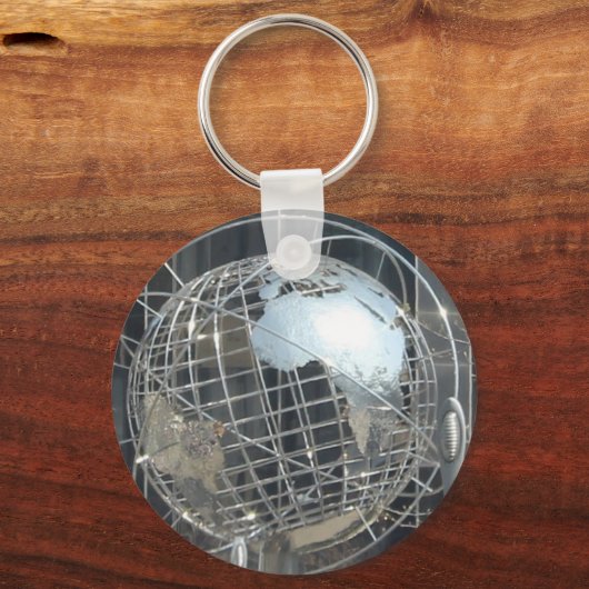 Porte-clés globe argenté (Recto)