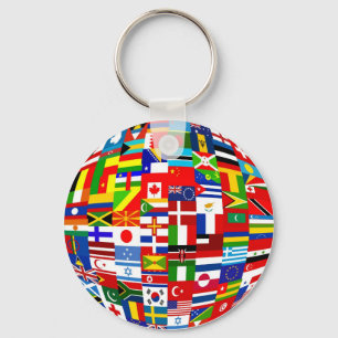 Porte-clés Globe de drapeau