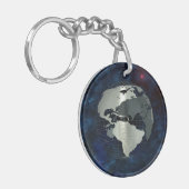 Porte-clés Globe de la terre en métal (Devant gauche)
