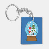 Porte-clés Globe de neige avec Snowman et Pine Tree (Devant gauche)