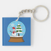Porte-clés Globe de neige avec Snowman et Pine Tree (Dos)