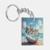 Porte-clés globe de plage de Curaçao (Devant gauche)