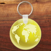 Porte-clés Globe du monde jaune (Recto)