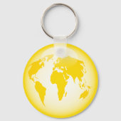 Porte-clés Globe jaune brillant (Recto)