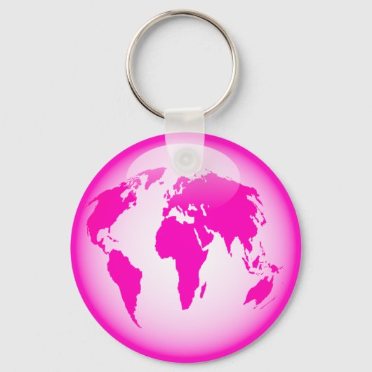 Porte-clés Globe rose brillant (Recto)