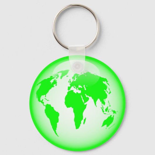 Porte-clés Globe vert brillant (Recto)