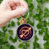 Porte-clés glowing image of a heart with cupid's arrow (Main)