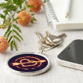 Porte-clés glowing image of a heart with cupid's arrow (Côté)