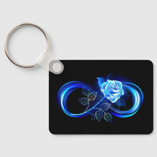 Porte-clés Glowing infinity with blue rose (Verso)