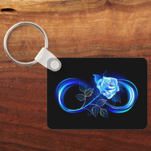 Porte-clés Glowing infinity with blue rose (Verso)