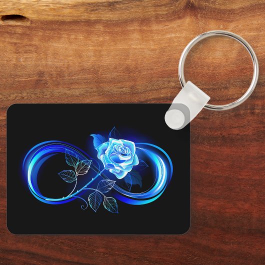 Porte-clés Glowing infinity with blue rose (Recto)