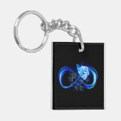 Porte-clés Glowing infinity with blue rose (Devant gauche)