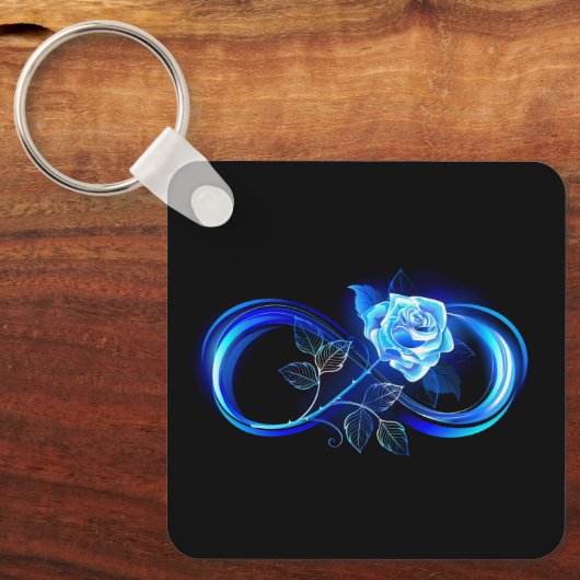 Porte-clés Glowing infinity with blue rose (Recto)