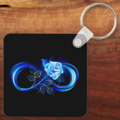 Porte-clés Glowing infinity with blue rose (Verso)