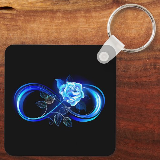 Porte-clés Glowing infinity with blue rose (Verso)