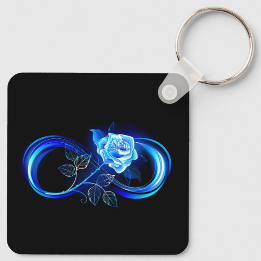 Porte-clés Glowing infinity with blue rose (Dos)