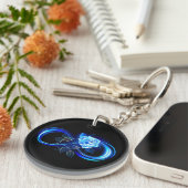 Porte-clés Glowing infinity with blue rose (Devant droit)