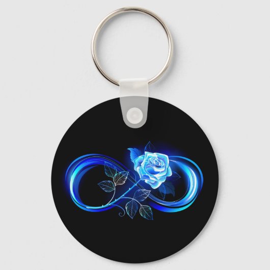 Porte-clés Glowing infinity with blue rose (Recto)