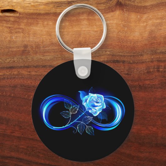 Porte-clés Glowing infinity with blue rose (Verso)