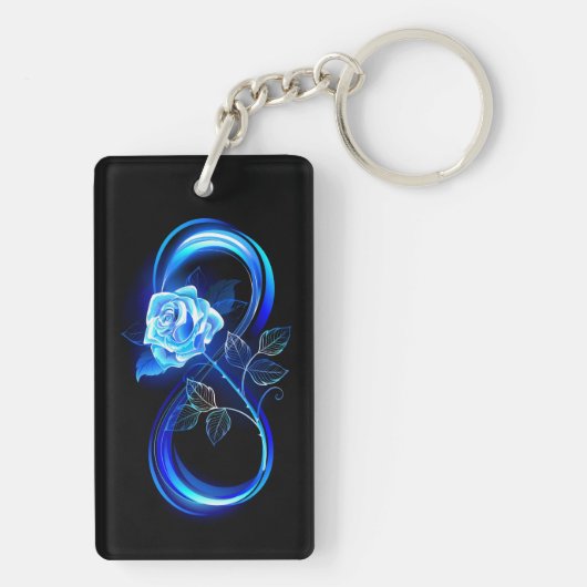 Porte-clés Glowing infinity with blue rose (Dos)