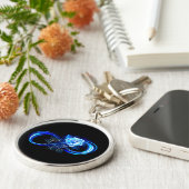 Porte-clés Glowing infinity with blue rose (Côté)