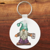 Porte-clés Gnome de automne mignonne avec Mug de café (Recto)