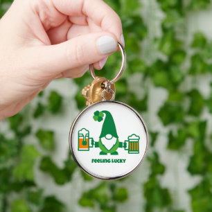 Porte-clés Gnome de la Saint-Patrick avec chope de bière