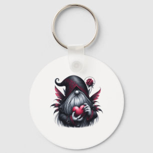 Porte-clés Gnome de la Saint-Valentin gothique