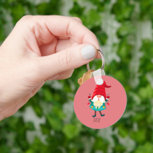 Porte-clés Gnome de Noël avec lumières de Noël