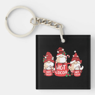 Porte-clés Gnome de Noël et cacao chaud