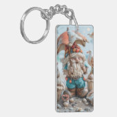 Porte-clés Gnome de plage avec parapluie (Devant gauche)