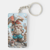 Porte-clés Gnome de plage avec parapluie (Dos)
