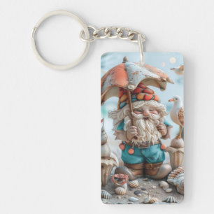 Porte-clés Gnome de plage avec parapluie