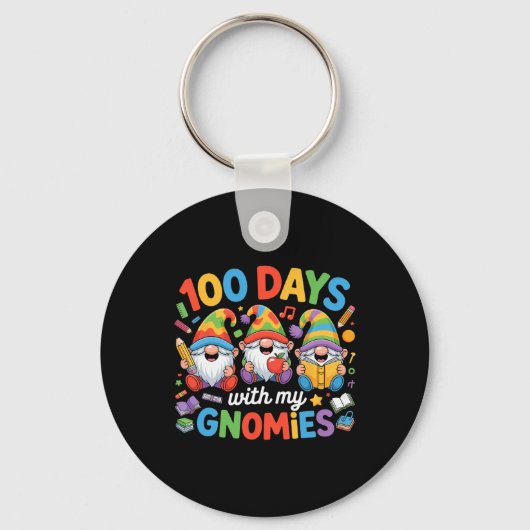 Porte-clés Gnome Enfants Enseignant 100 Jours D'école  (Recto)