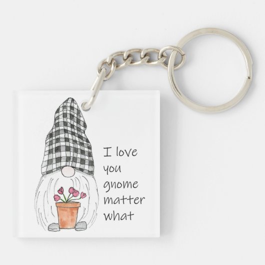 Porte-clés Gnome mignonne Je t'aime gnome peu importe (Dos)