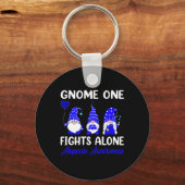 Porte-clés Gnome One combat seul Blue Ribbon Alopecia Lauréat (Recto)
