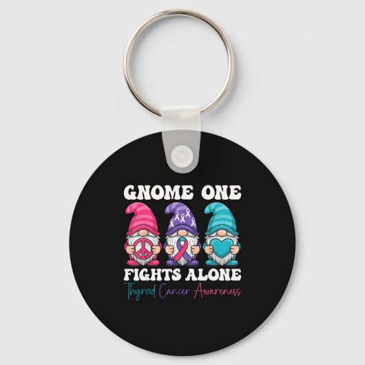 Porte-clés Gnome One Fights Alone - Christmas Thyroid Cancer (Recto)
