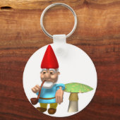Porte-clés gnome penché sur le champignon (Recto)