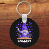 Porte-clés Gnome Ruban Violet Mois de Sensibilisation à l'Épi (Recto)