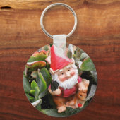 Porte-clés Gnome se cachant dans les succulents (Recto)