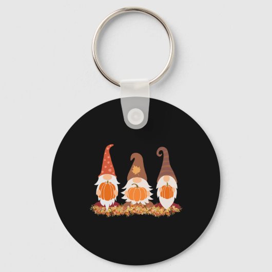 Porte-clés Gnomes D'Automne Et Feuilles D'Automne Mignons Gra (Recto)