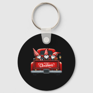 Porte-clés Gnomes En Camion Rouge Joyeux Pajama De Noël Famil